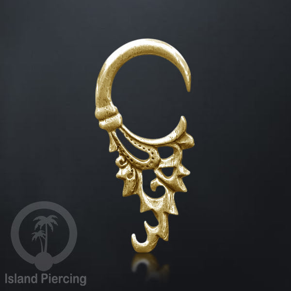 Tindik kuningan, perhiasan tubuh ukuran besar, ekspander kuningan