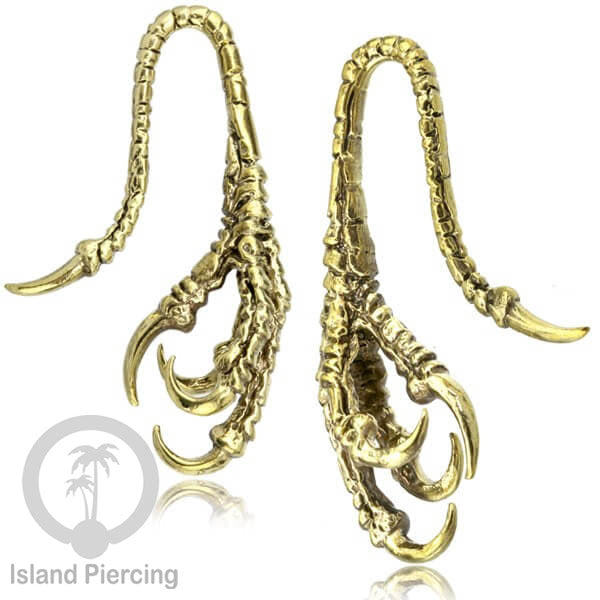 Perhiasan Tindik Kuningan cocok lubang Kecil dan model Tengkorang Ear Gauge, Skull Brass Ear Weight