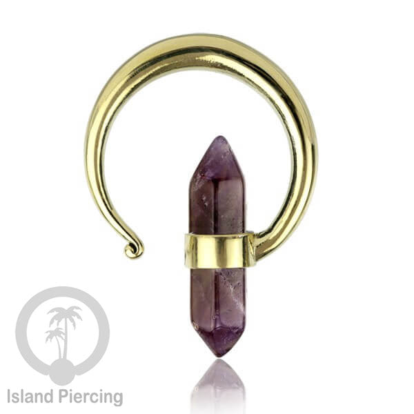 Anting Tindik Kuningan dengan batu asli, Nickel Free Brass &amp; Stone Piercing Jewelry