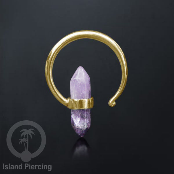 Anting Tindik Kuningan dengan batu asli, Nickel Free Brass &amp; Stone Piercing Jewelry