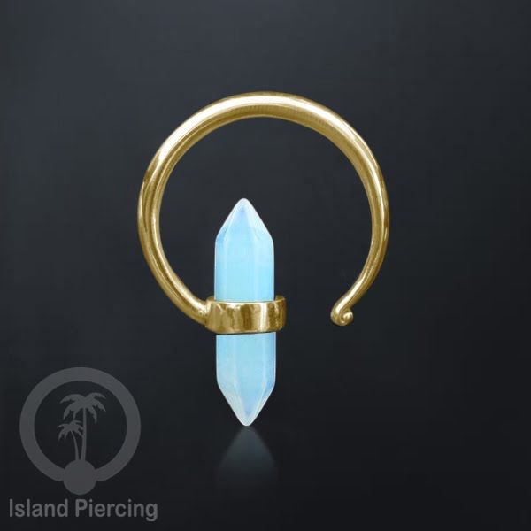 Anting Tindik Kuningan dengan batu asli, Nickel Free Brass &amp; Stone Piercing Jewelry