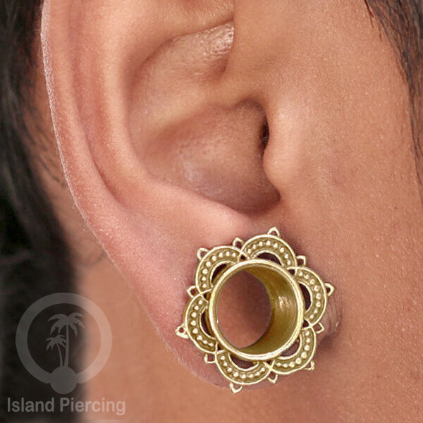 Brass Ear-plug Tindik plug kuningan telinga lubang besar ukuran 4-25mm