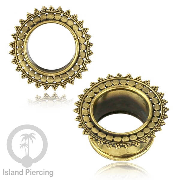 Brass Ear-plug Tindik plug kuningan telinga lubang besar ukuran 4-25mm