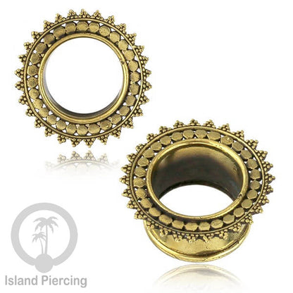 Brass Ear-plug Tindik plug kuningan telinga lubang besar ukuran 4-25mm