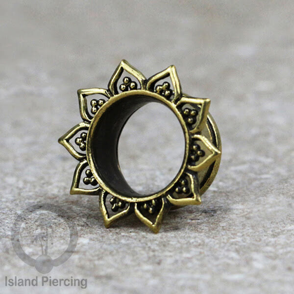 Brass Ear-plug Tindik plug kuningan telinga lubang besar ukuran 4-25mm