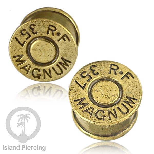 Brass Ear-plug Tindik plug kuningan telinga dengan lubang besar ukuran 4-25mm