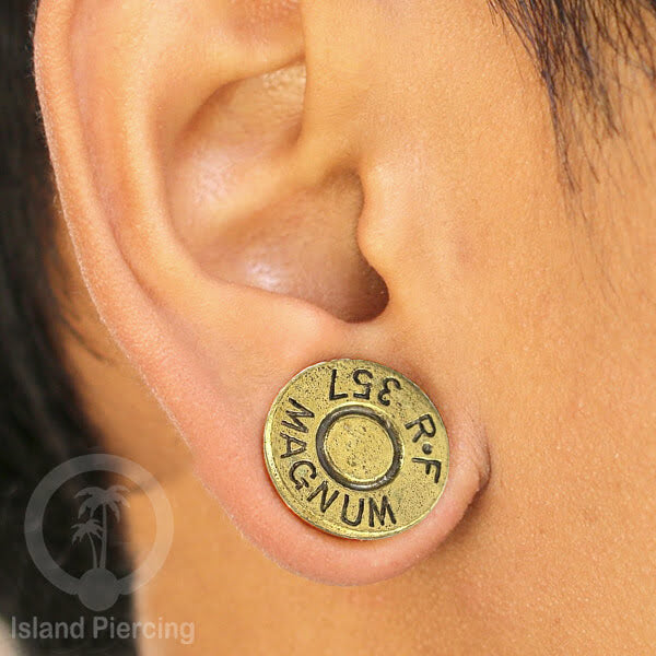Brass Ear-plug Tindik plug kuningan telinga dengan lubang besar ukuran 4-25mm