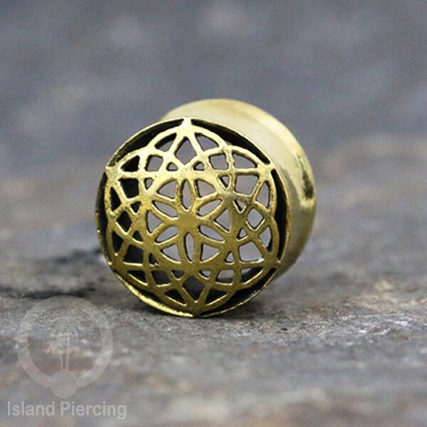 Brass Ear-plug Tindik plug kuningan telinga lubang besar ukuran 4-16mm model istemewa