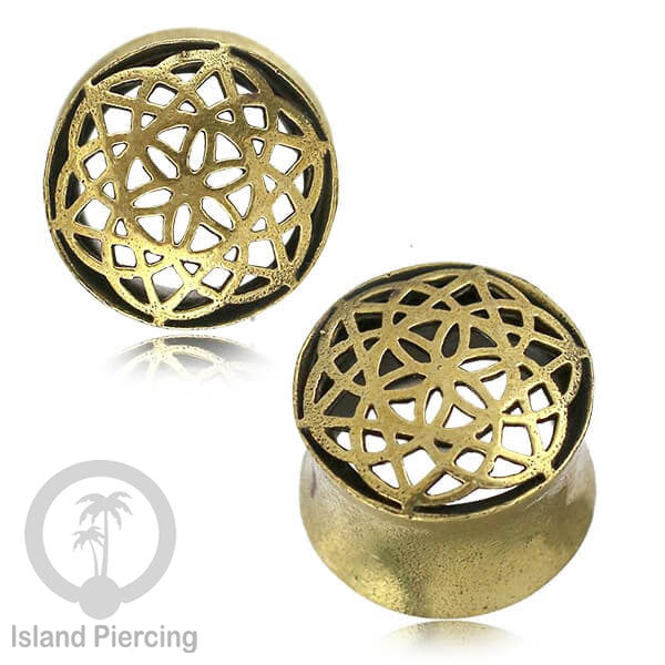 Brass Ear-plug Tindik plug kuningan telinga lubang besar ukuran 4-16mm model istemewa
