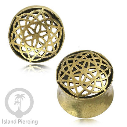Brass Ear-plug Tindik plug kuningan telinga lubang besar ukuran 4-16mm model istemewa
