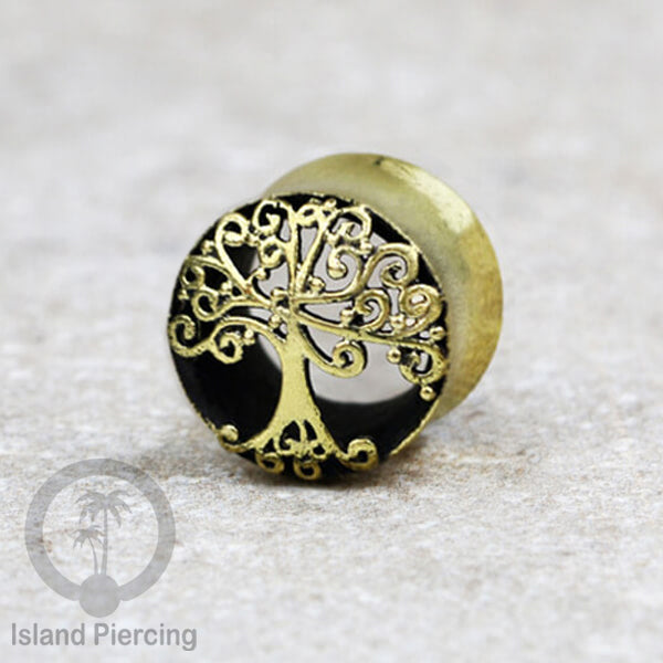 Brass Ear-plug Tindik plug kuningan telinga lubang besar ukuran 4-16mm model istemewa
