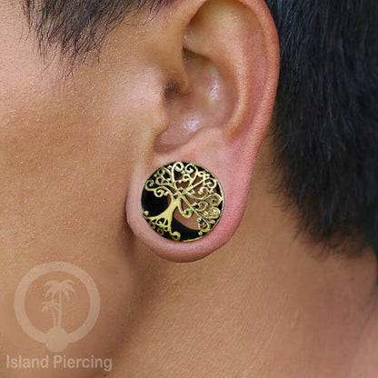 Brass Ear-plug Tindik plug kuningan telinga lubang besar ukuran 4-16mm model istemewa