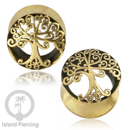 Brass Ear-plug Tindik plug kuningan telinga lubang besar ukuran 4-16mm model istemewa