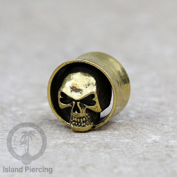 Brass Ear-plug Tindik plug kuningan telinga dengan lubang besar ukuran 4-25mm