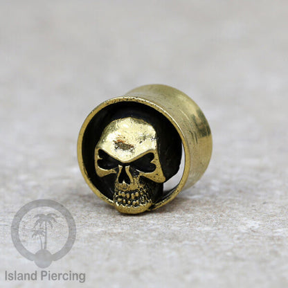 Brass Ear-plug Tindik plug kuningan telinga dengan lubang besar ukuran 4-25mm