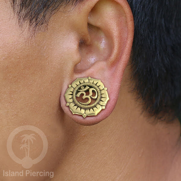 Brass Ear-plug Tindik plug kuningan telinga lubang besar ukuran 4-16mm model istemewa