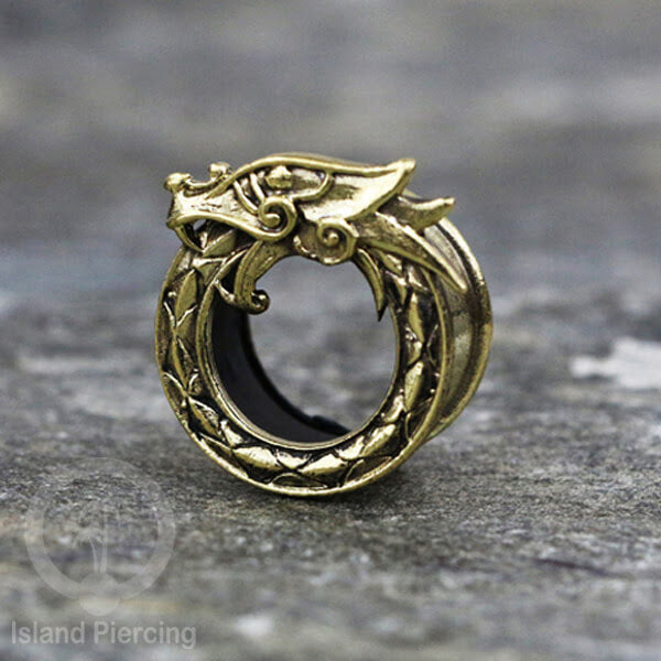 Brass Ear-plug Tindik plug kuningan telinga dengan lubang besar ukuran 4-25mm