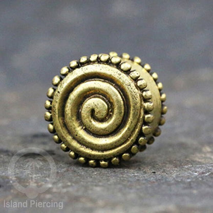 Brass Ear-plug Tindik plug kuningan telinga lubang besar ukuran 4-16mm byk pilihan desain