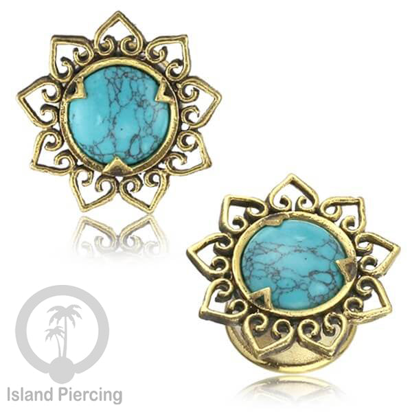 Brass Ear-plug Tindik plug kuningan telinga lubang besar ukuran 4-16mm byk pilihan desain
