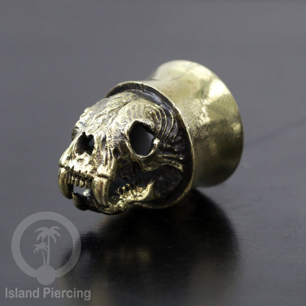 Brass Ear-plug Tindik plug kuningan telinga dengan lubang besar ukuran 4-25mm