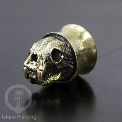 Brass Ear-plug Tindik plug kuningan telinga dengan lubang besar ukuran 4-25mm