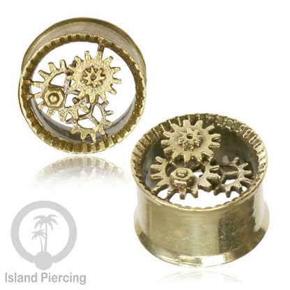 Brass Ear-plug Tindik plug kuningan telinga dengan lubang besar ukuran 4-25mm