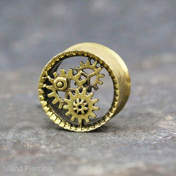 Brass Ear-plug Tindik plug kuningan telinga dengan lubang besar ukuran 4-25mm