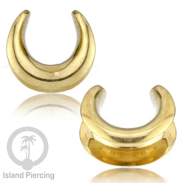 Brass Ear-plug Tindik plug kuningan polos untuk telinga lubang besar ukuran 6-40mm