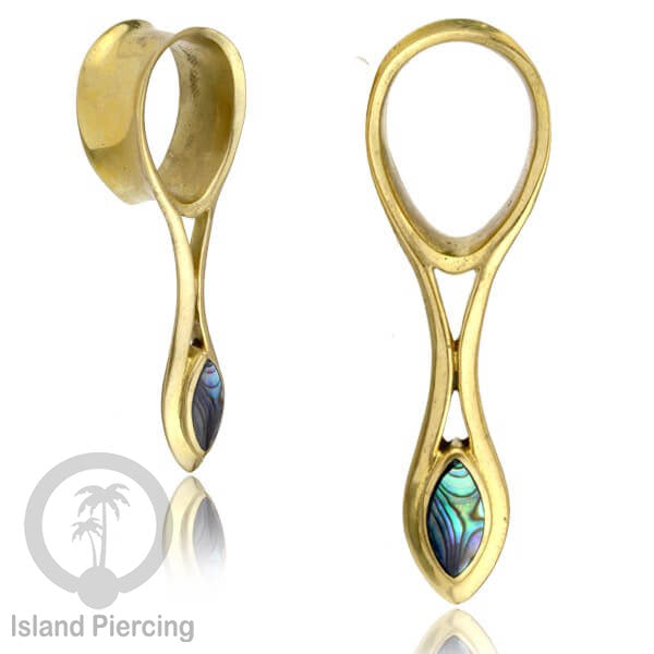 Brass Ear-plug Tindik plug kuningan model besar ke bawah yang sangat unik.