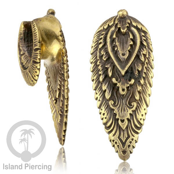 Brass Ear-plug Tindik plug kuningan model besar ke bawah yang sangat unik.