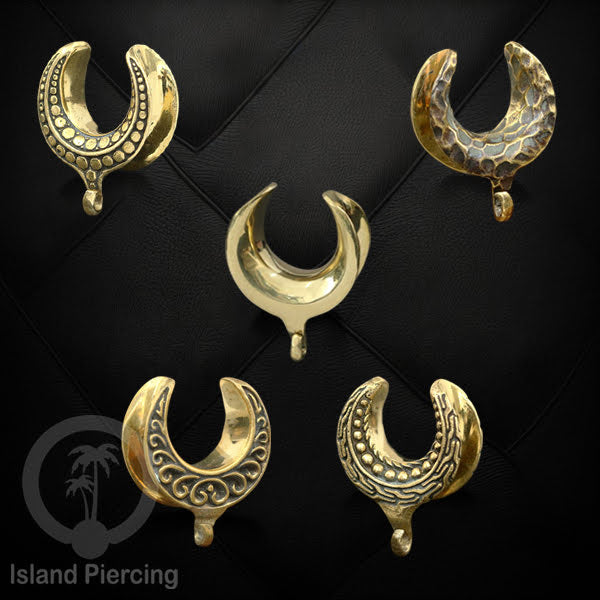 DIY Brass Ear-saddle Tindik plug kuningan dengan gantungan kecil biar bisa buat desain sendiri