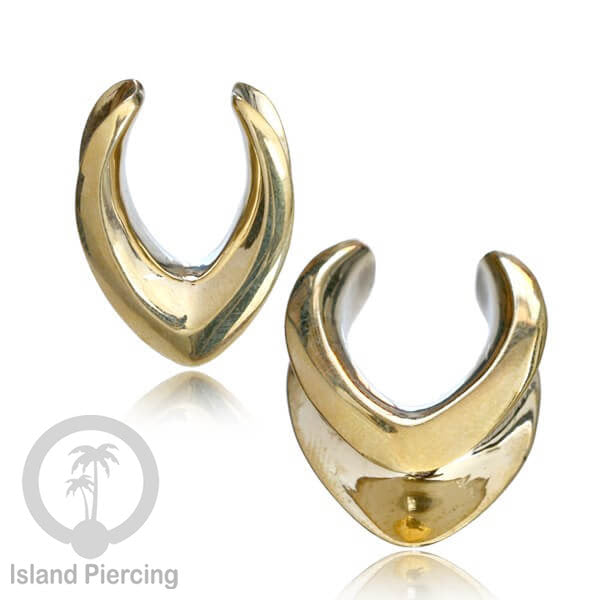 Brass Ear-plug Tindik plug kuningan polos untuk telinga lubang besar ukuran 6-40mm