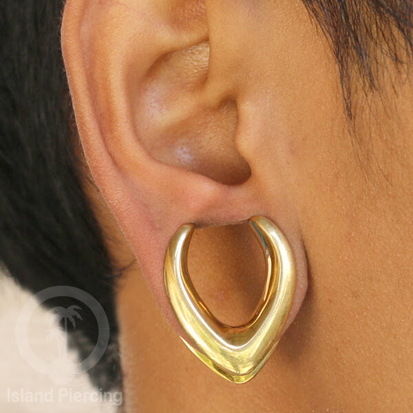 Brass Ear-plug Tindik plug kuningan polos untuk telinga lubang besar ukuran 6-40mm