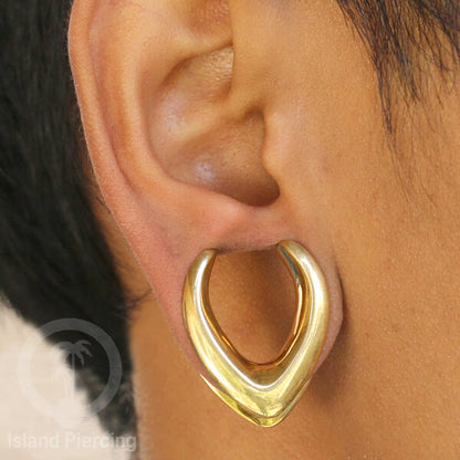 Brass Ear-plug Tindik plug kuningan polos untuk telinga lubang besar ukuran 6-40mm
