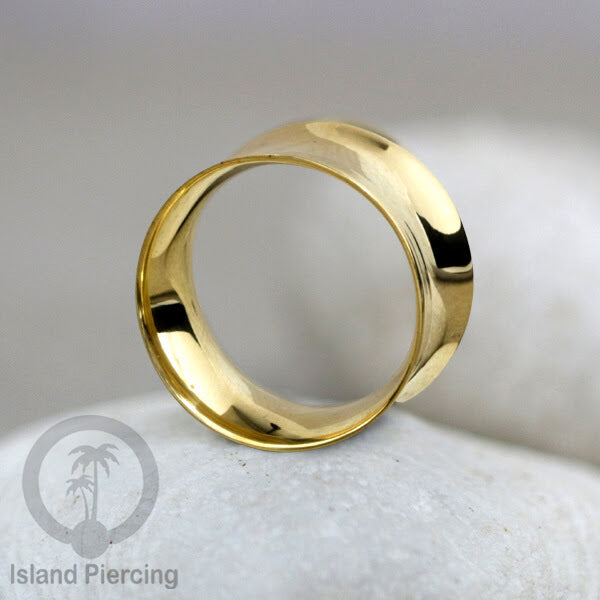 Brass Ear-Tunnel Tindik Plug kuningan polos dan dengan epoxy Hitam dan Turquoise ukuran 8-25mm