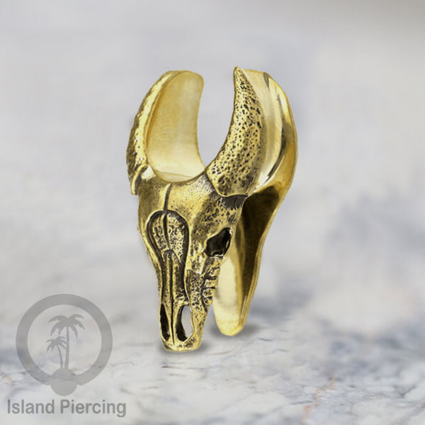 Anting brass Ear-tunnel Tindik Plug kuningan banyak pilihan desain ukuran 8-25mm