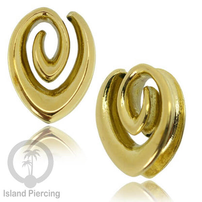 Anting brass Ear-tunnel Tindik Plug kuningan banyak pilihan desain ukuran 8-25mm