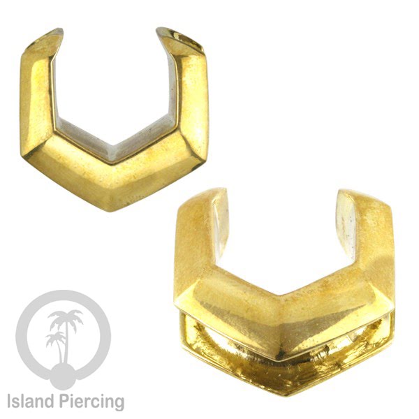 Anting brass Ear-tunnel Tindik Plug kuningan banyak pilihan desain ukuran 8-25mm