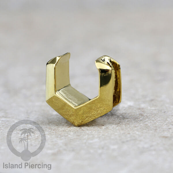 Anting brass Ear-tunnel Tindik Plug kuningan banyak pilihan desain ukuran 8-25mm