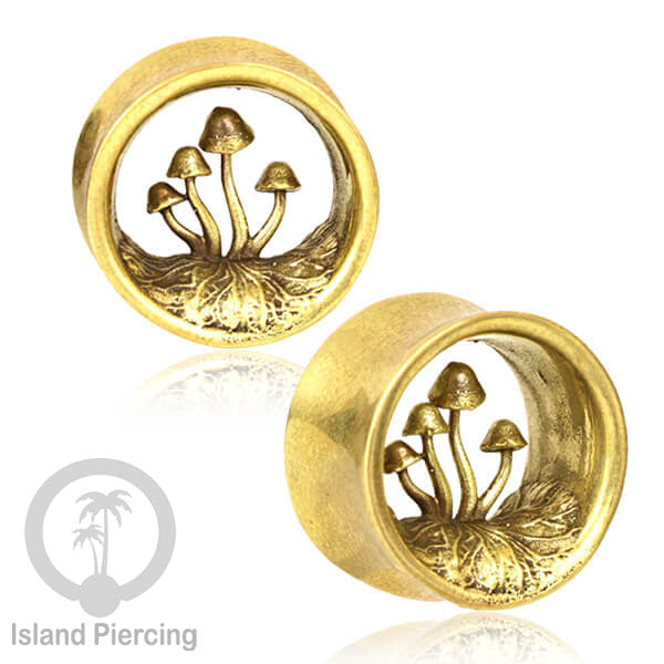 Anting brass Ear-tunnel Tindik Plug kuningan banyak pilihan desain ukuran 8-25mm