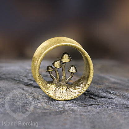 Anting brass Ear-tunnel Tindik Plug kuningan banyak pilihan desain ukuran 8-25mm