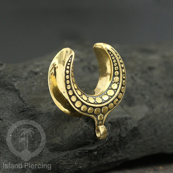 DIY Brass Ear-saddle Tindik plug kuningan dengan gantungan kecil biar bisa buat desain sendiri