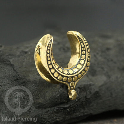 DIY Brass Ear-saddle Tindik plug kuningan dengan gantungan kecil biar bisa buat desain sendiri