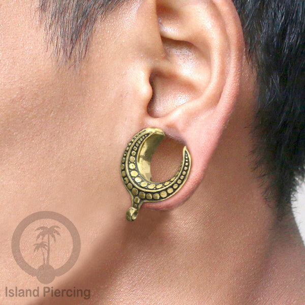DIY Brass Ear-saddle Tindik plug kuningan dengan gantungan kecil biar bisa buat desain sendiri