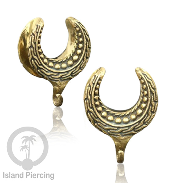 DIY Brass Ear-saddle Tindik plug kuningan dengan gantungan kecil biar bisa buat desain sendiri