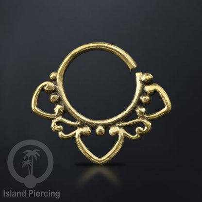 Septum piercing dan Tindik anting kuningan untuk teling, Tragus, Daith dan Helix Piercing