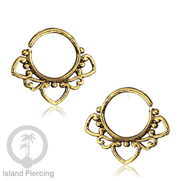 Septum piercing dan Tindik anting kuningan untuk teling, Tragus, Daith dan Helix Piercing