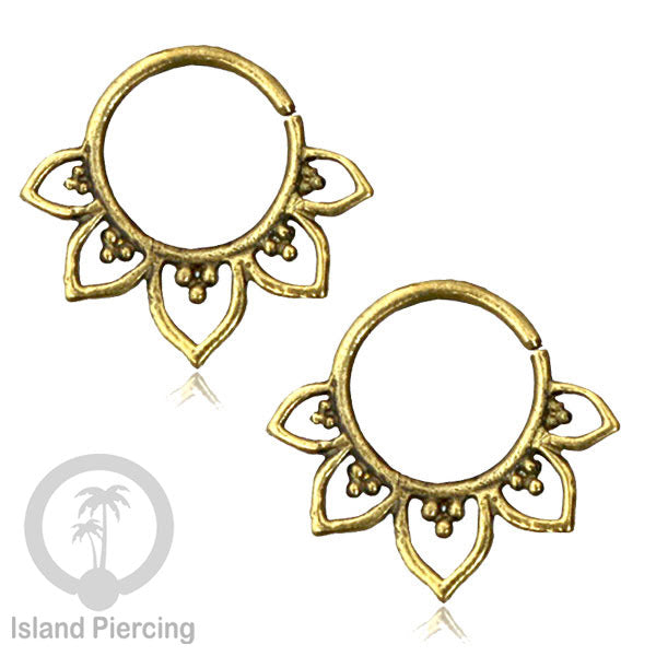 Septum piercing dan Tindik anting kuningan untuk teling, Tragus, Daith dan Helix Piercing