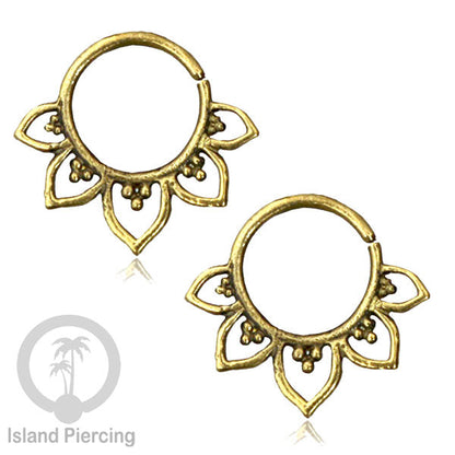 Septum piercing dan Tindik anting kuningan untuk teling, Tragus, Daith dan Helix Piercing
