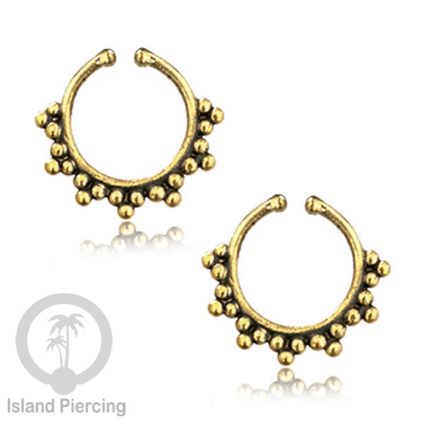 Nose Piercing Jewelry Perhiasan Kuningan Hidung Nose Ring tanpa buat lubang Fake Piercing
